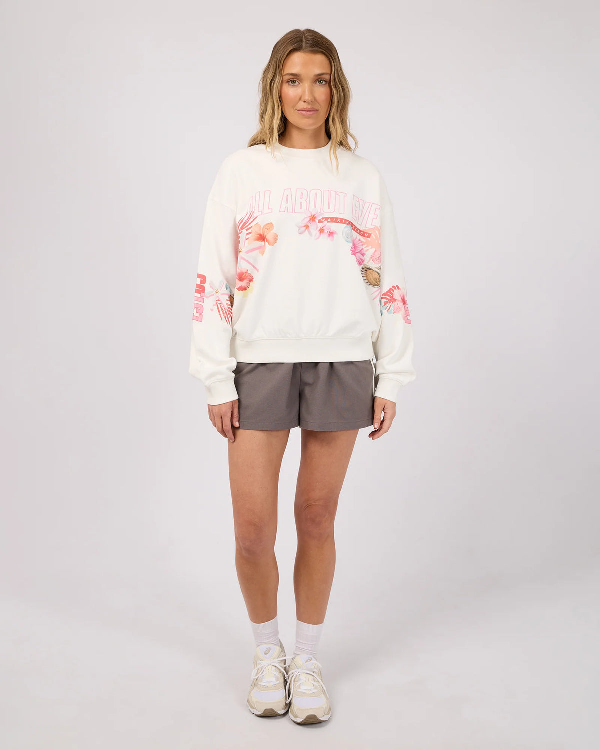 Hawaiian Hibiscus Box Crew - Vintage White