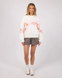 Hawaiian Hibiscus Box Crew - Vintage White