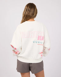 Hawaiian Hibiscus Box Crew - Vintage White