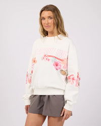 Hawaiian Hibiscus Box Crew - Vintage White
