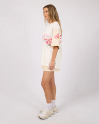Hawaiian Hibiscus Oversized Tee - Vintage White. All About Eve