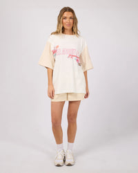 Hawaiian Hibiscus Oversized Tee - Vintage White. All About Eve