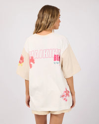 Hawaiian Hibiscus Oversized Tee - Vintage White. All About Eve