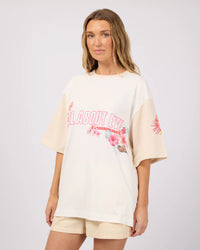 Hawaiian Hibiscus Oversized Tee - Vintage White. All About Eve