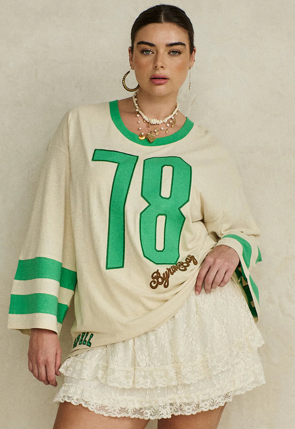 Homecoming Long Sleeve Biker Tee - Green