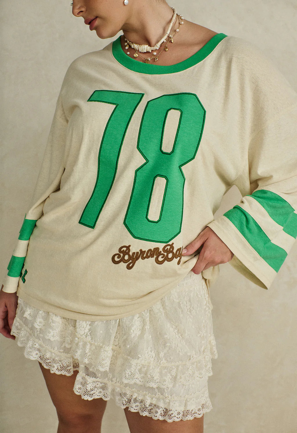 Homecoming Long Sleeve Biker Tee - Green