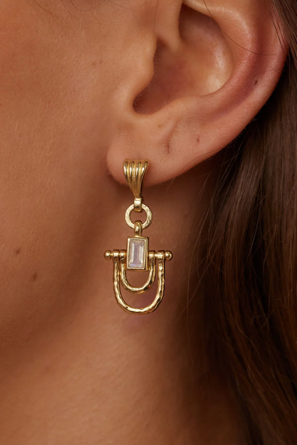 Allegra Moonstone Gold Earrings