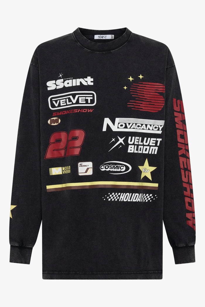 Ssaint Kids/Youth Moto Tee - Washed Black