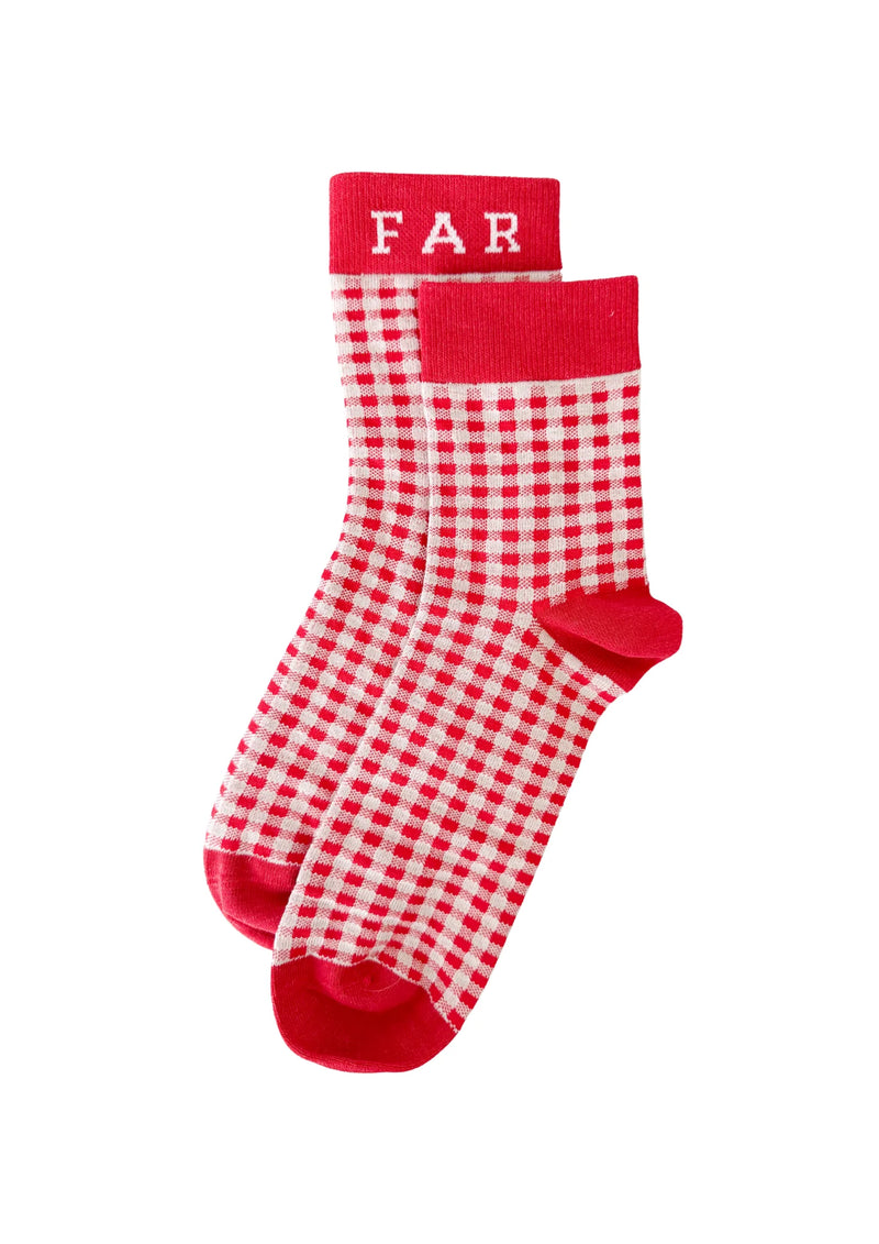 Cherry Check Socks
