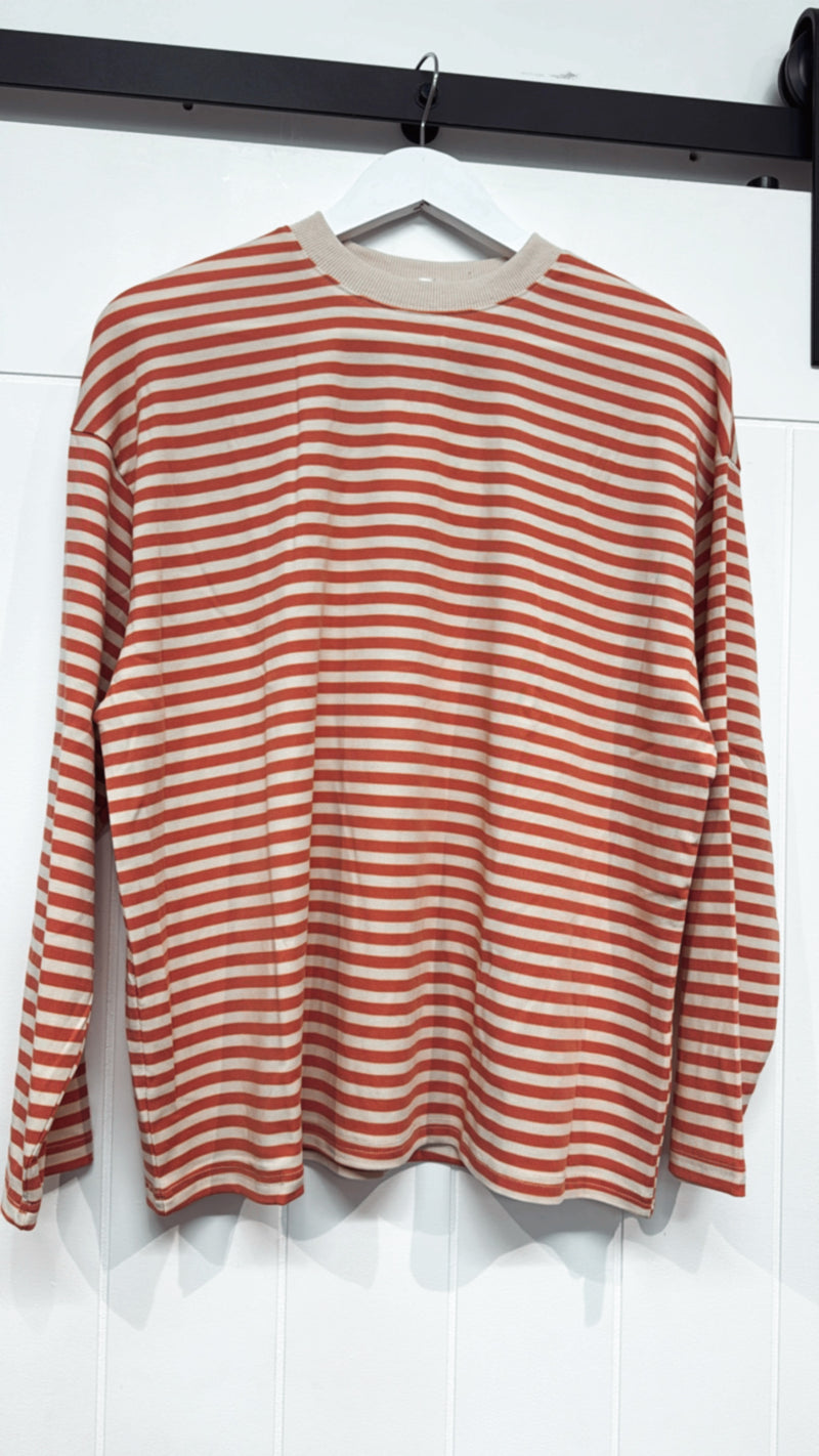 Peach/Beige Stripe Long Sleeve