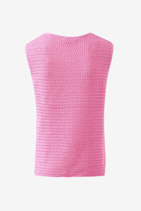 Margot Mesh Knit Tank - Hibiscus Pink