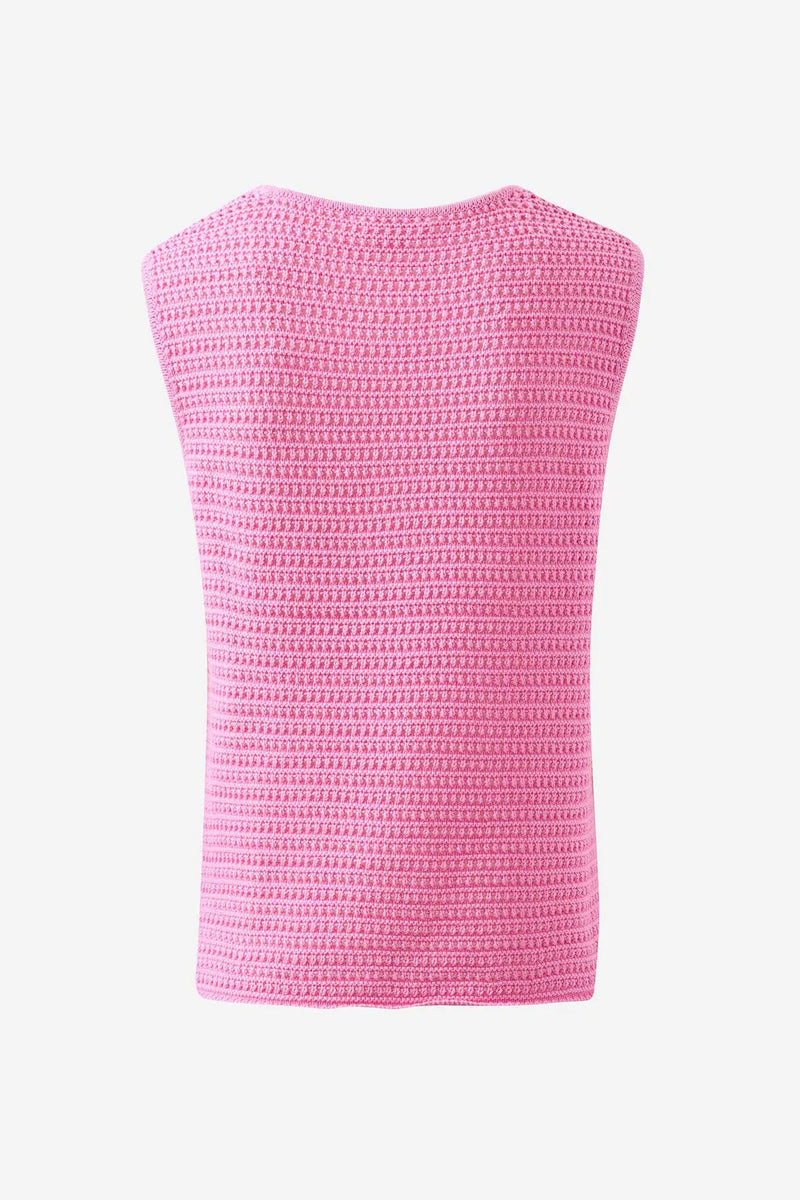 Margot Mesh Knit Tank - Hibiscus Pink
