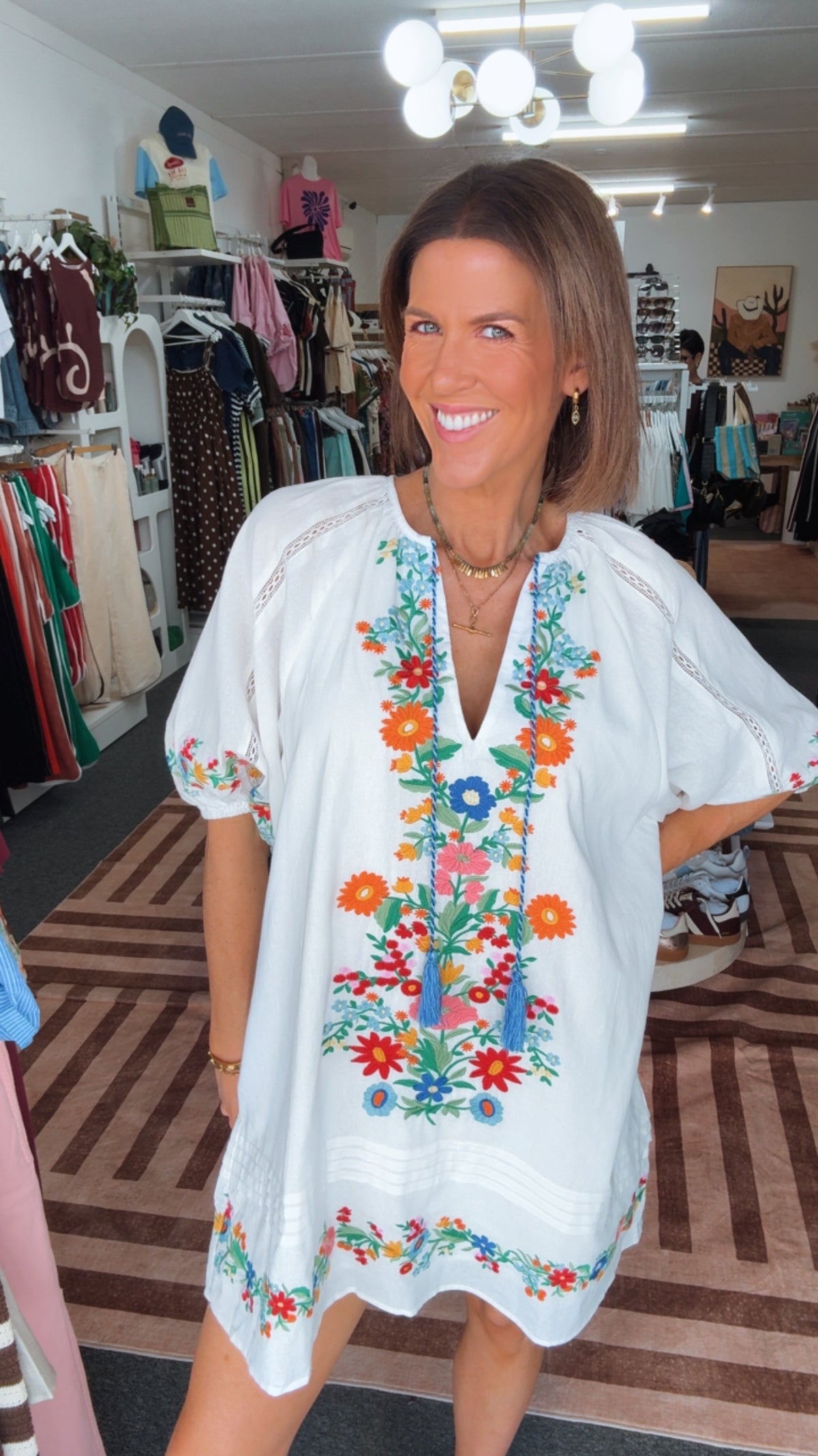 Embroidery Dress White