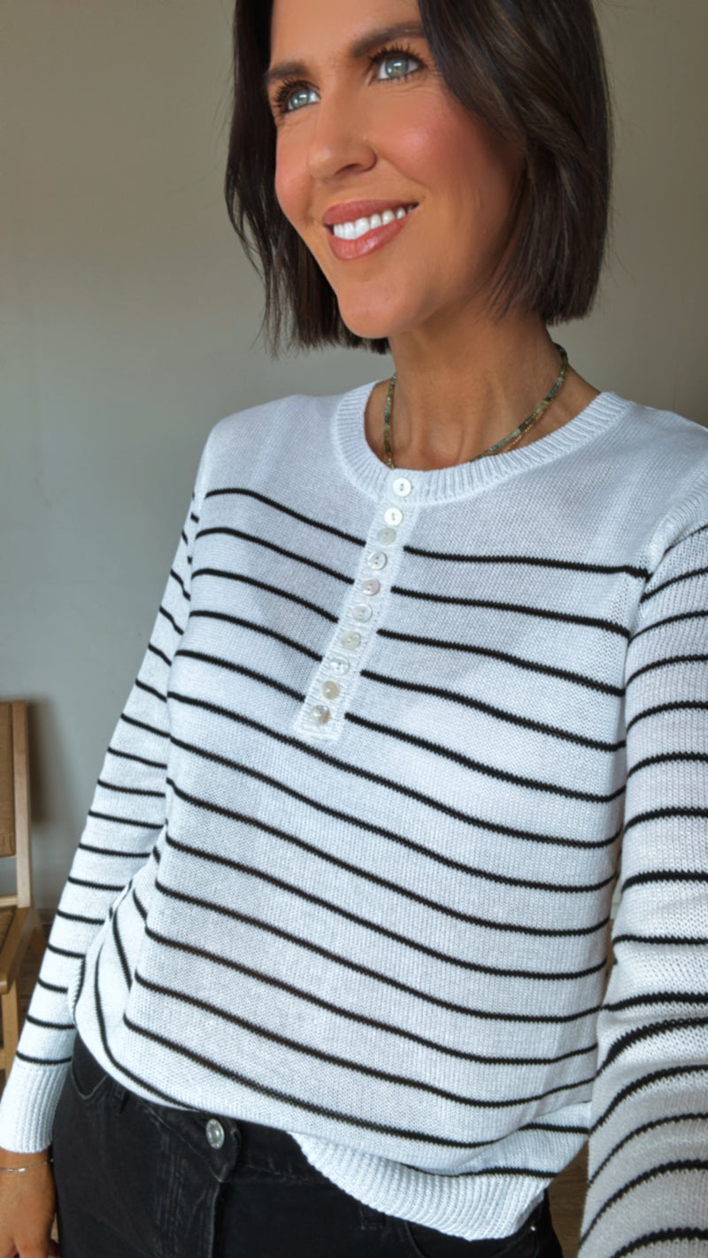 Gia Stripe Knit - Black Stripe