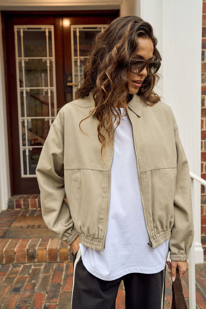 Annie Bomber Jacket - Ash Green
