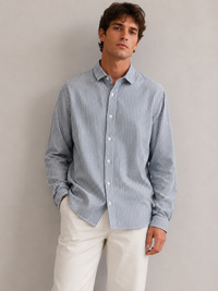 Stripe Shirt - Blue & White Stripe
