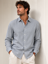 Stripe Shirt - Blue & White Stripe