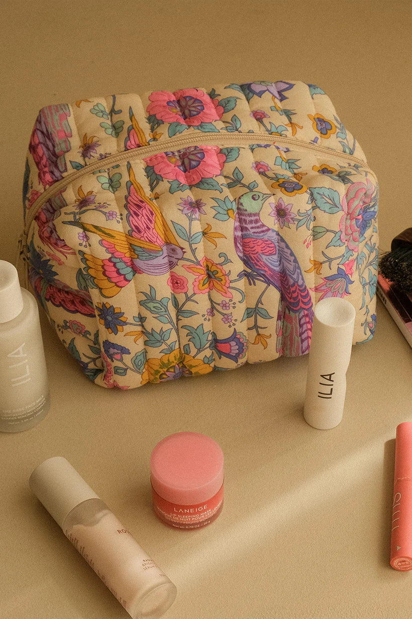 Renew Quilted Medium Make Up Bag - Lovebird/Chamomile