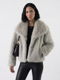 Fur Jacket - Beige/Grey