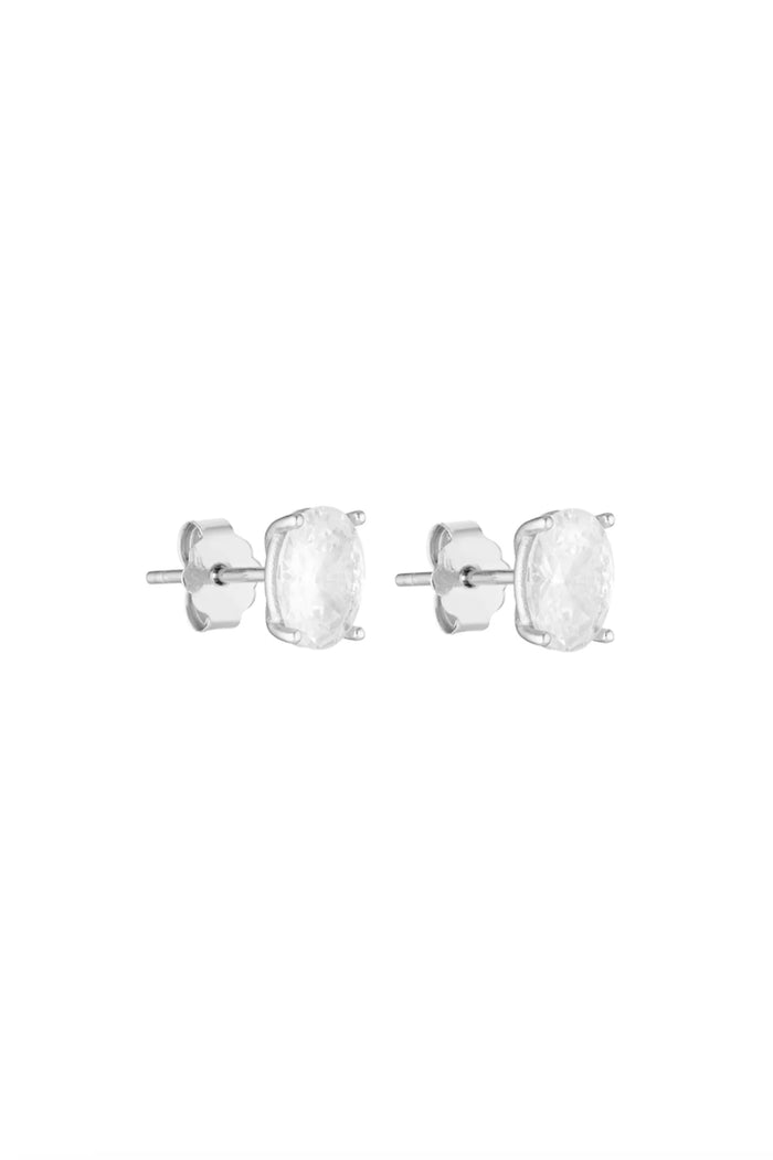 Oval Studs 2CT - Silver