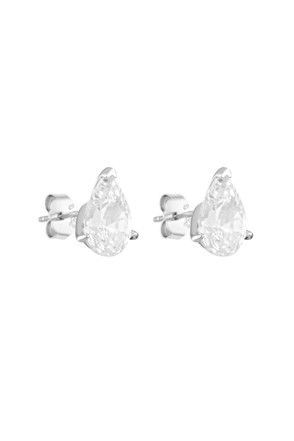 Pear Studs 2CT - Silver