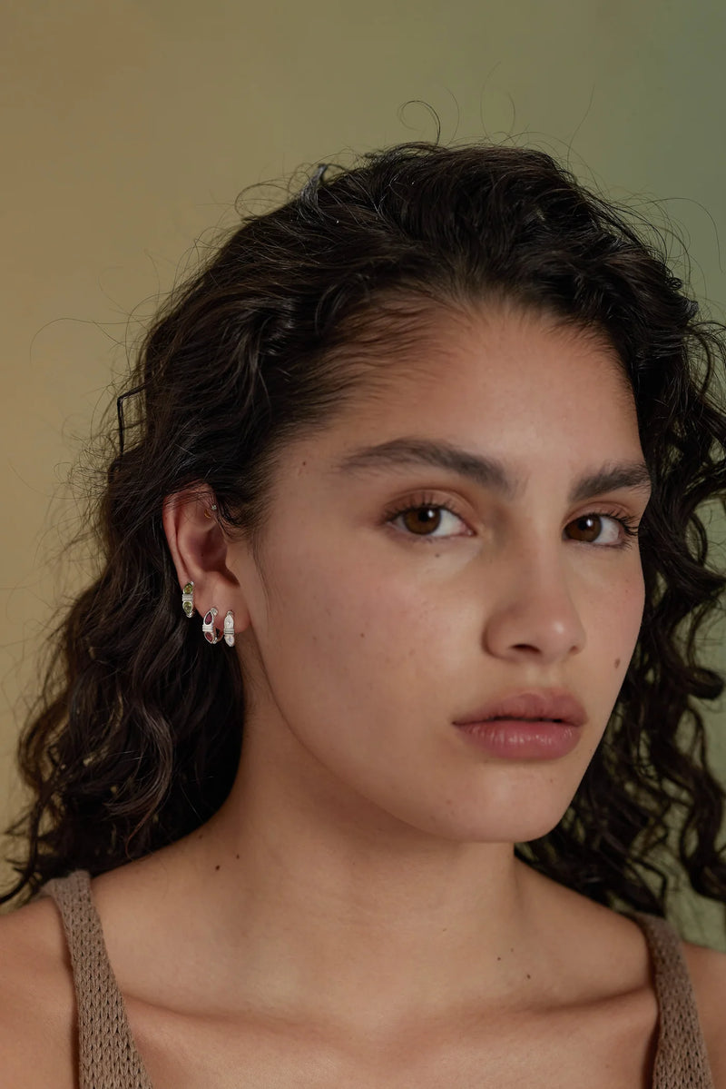 Eden Rhodolite Silver Hoops