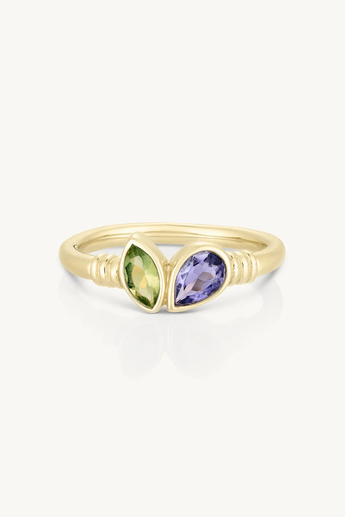 Xanthe Iolite & Apatite Gold Ring