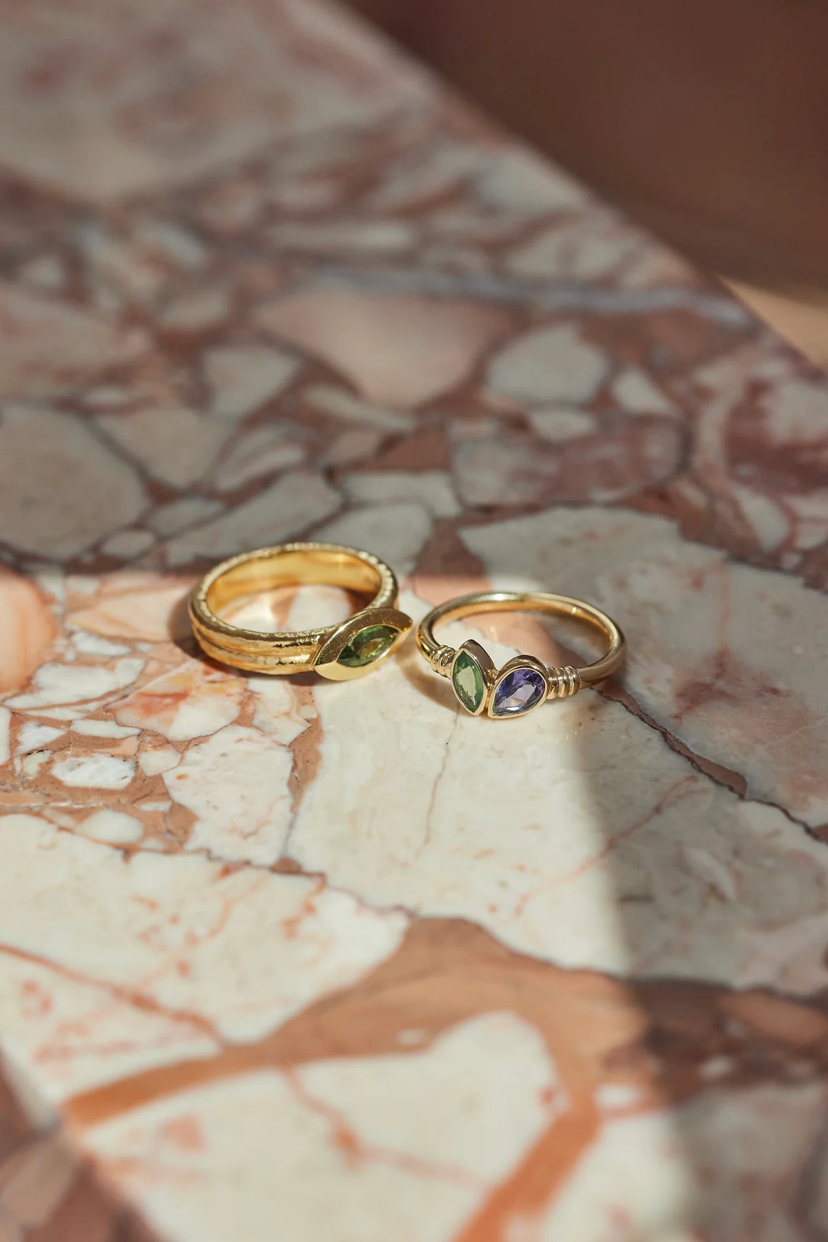 Xanthe Iolite & Apatite Gold Ring