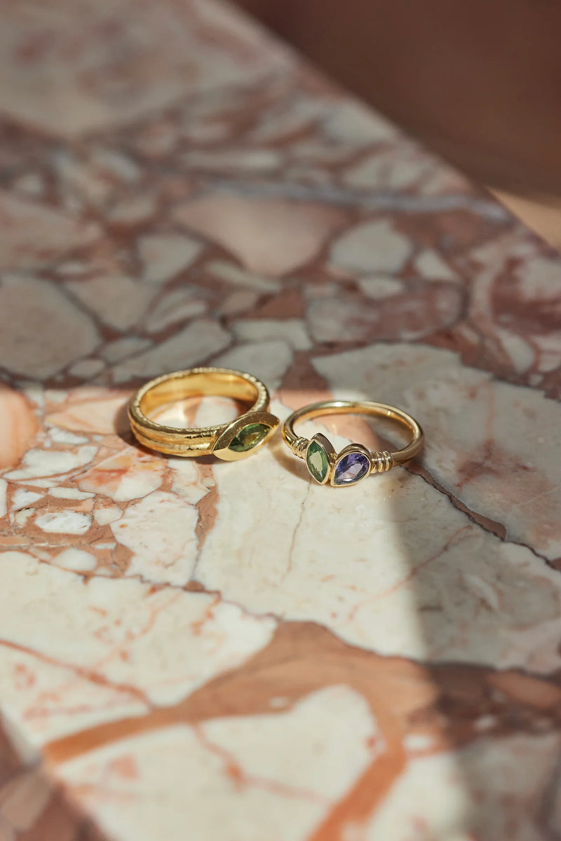 Xanthe Iolite & Apatite Gold Ring