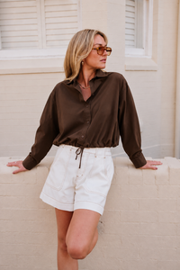 Clover Tie Shirt - Brunette