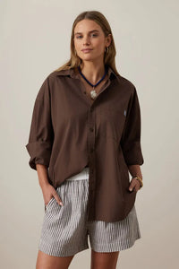 Peta Oversized Shirt - Brunette Brown