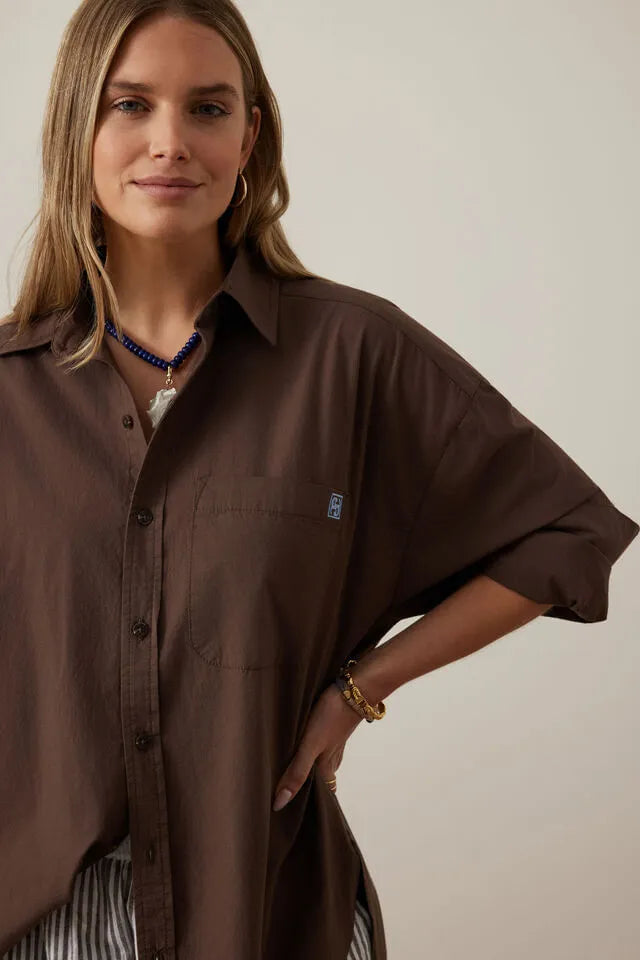 Peta Oversized Shirt - Brunette Brown