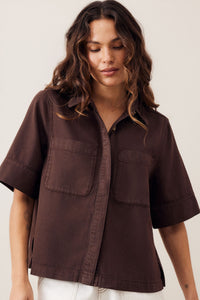 Noa Short Sleeve Shirt - Chocolate