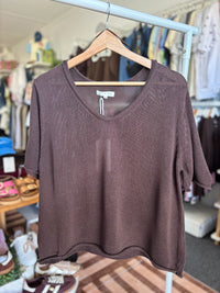 Scoop Neck Spring Tee - Chocolate