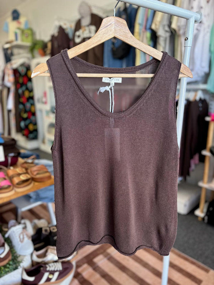Scoop Neck Spring Tank - Chocolate