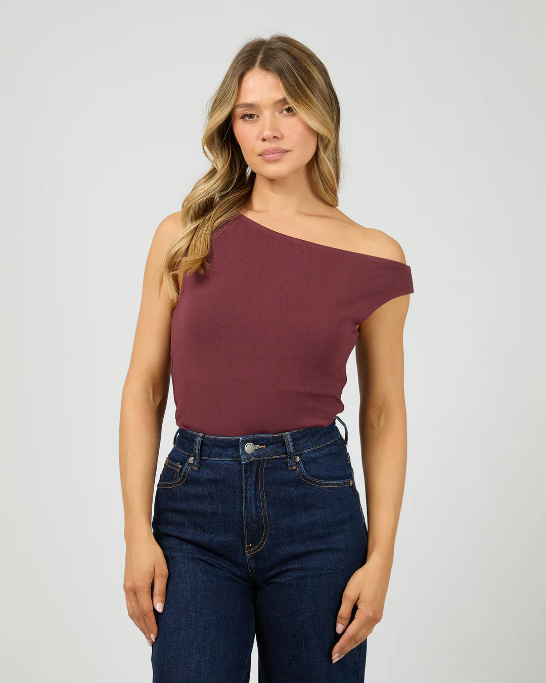 Kylie Off Shoulder Top - Burgundy