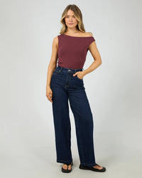 Kylie Off Shoulder Top - Burgundy