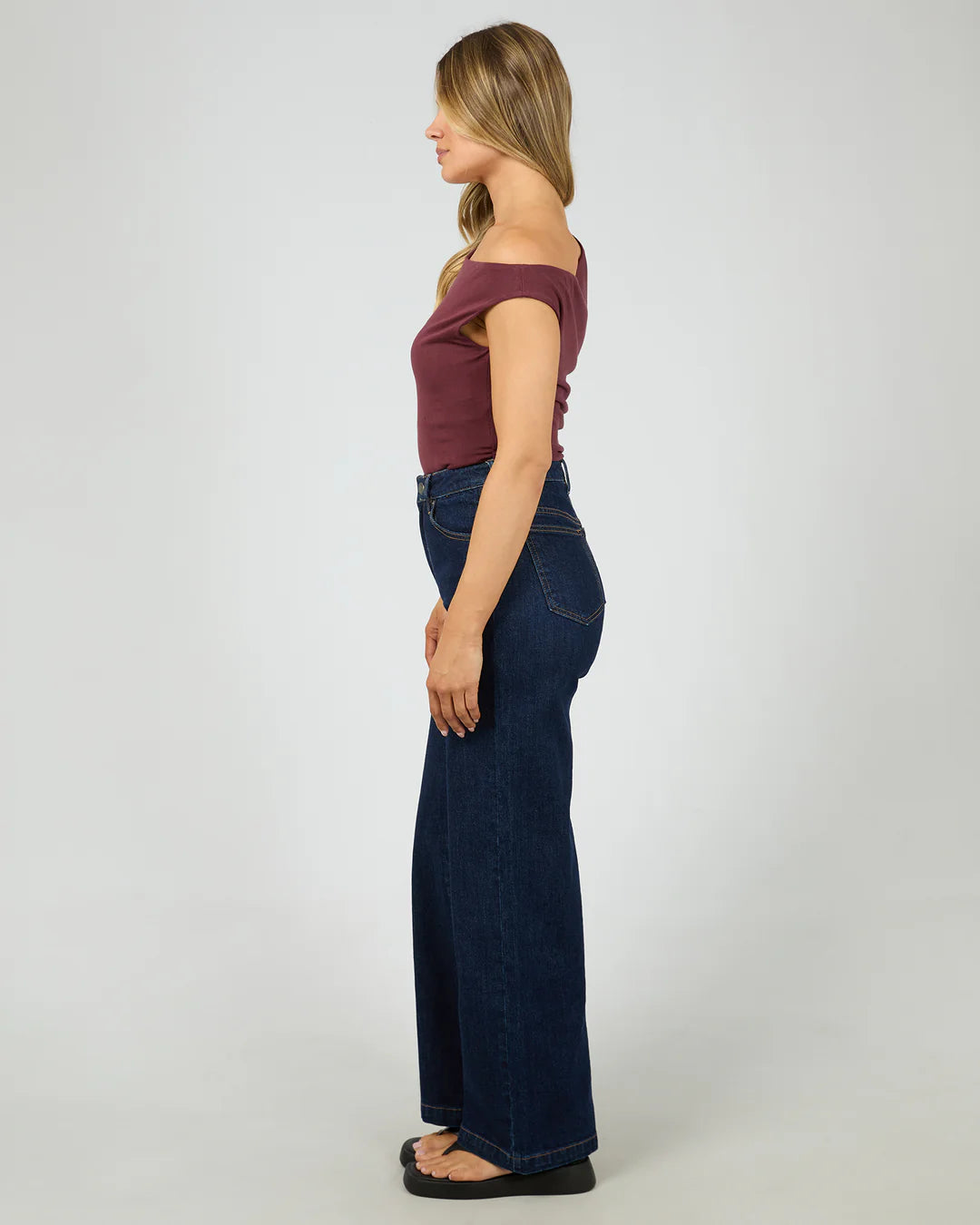 Kylie Off Shoulder Top - Burgundy