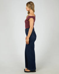 Kylie Off Shoulder Top - Burgundy