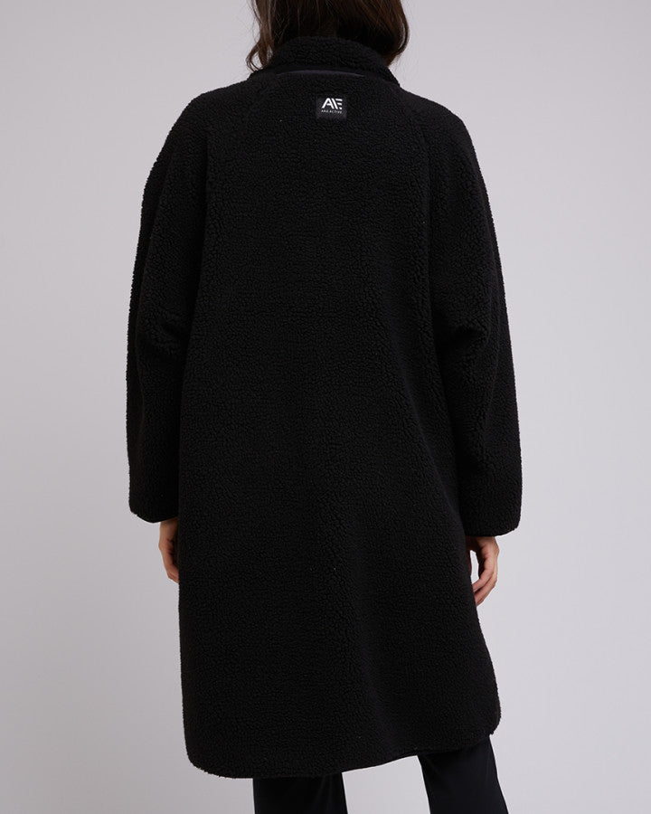 Active Teddy Longline Jacket - Black