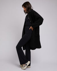 Active Teddy Longline Jacket - Black