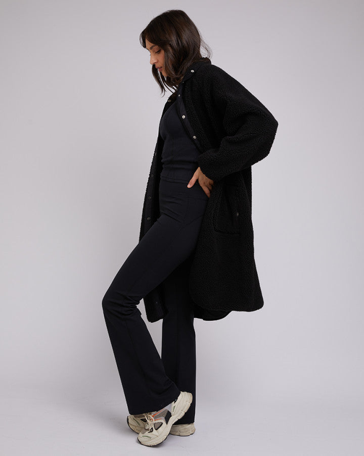 Active Teddy Longline Jacket - Black