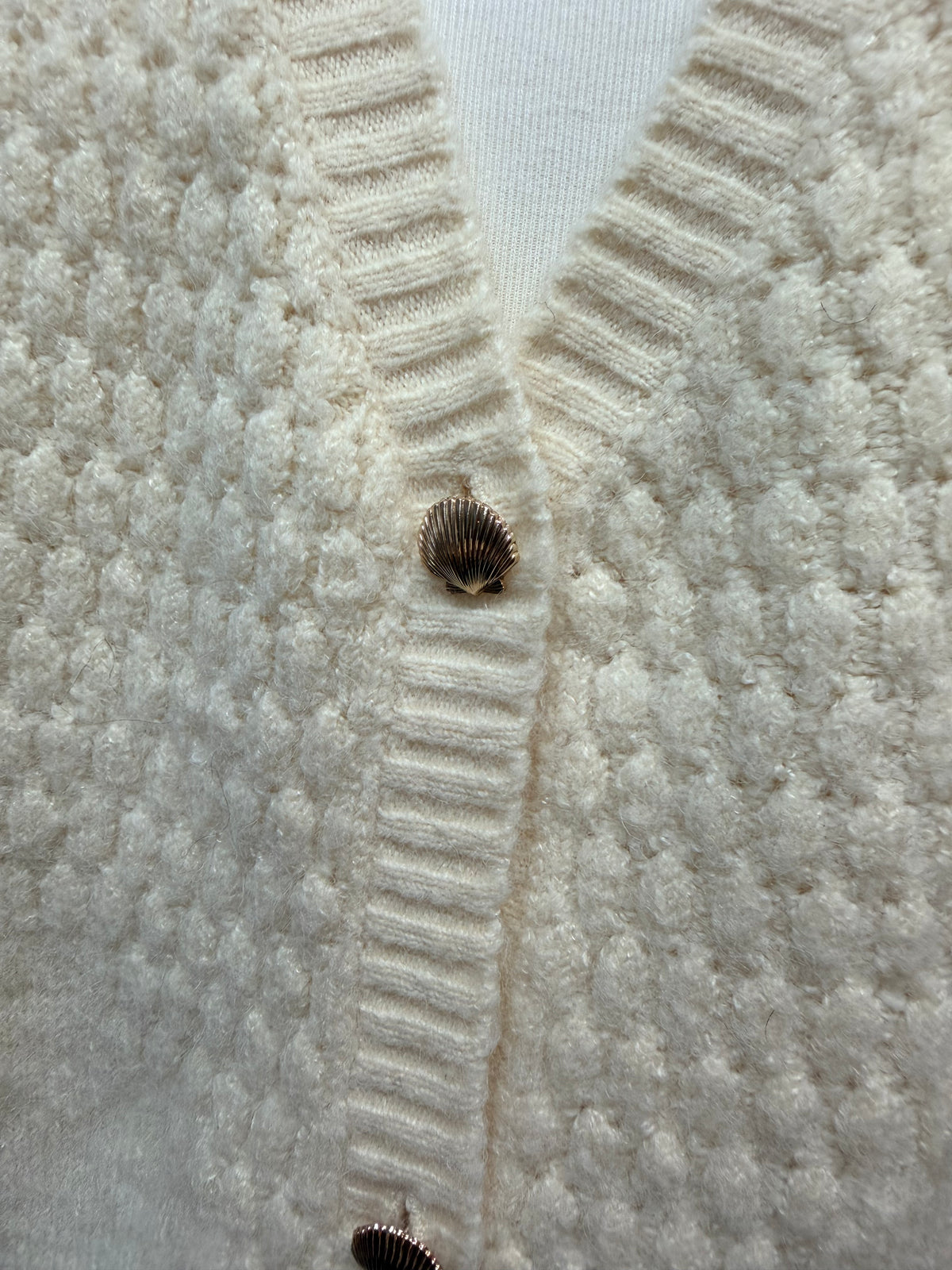 Shell Cashmere Cardigan - Cream