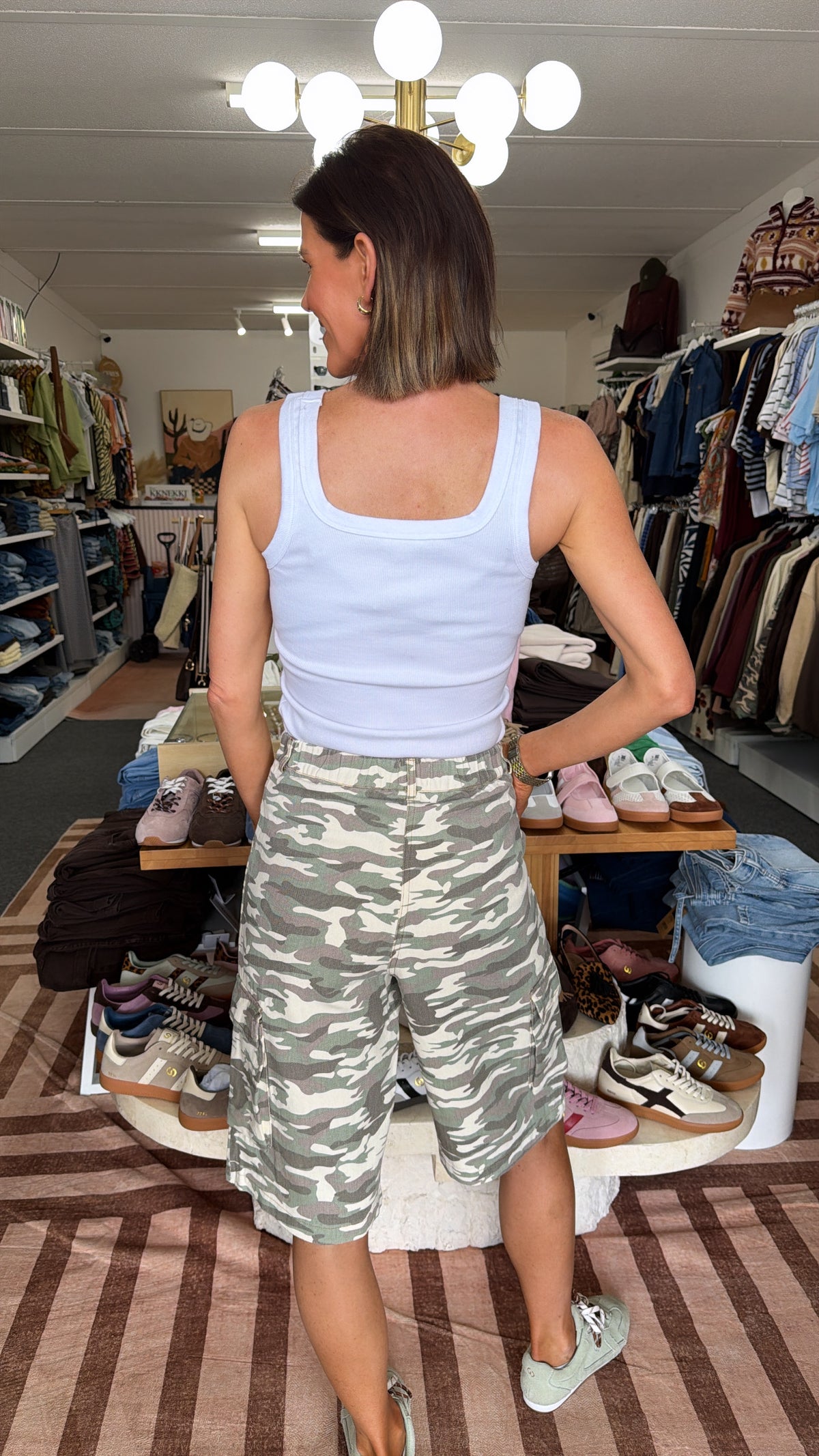 Light Camo Cargo Capri