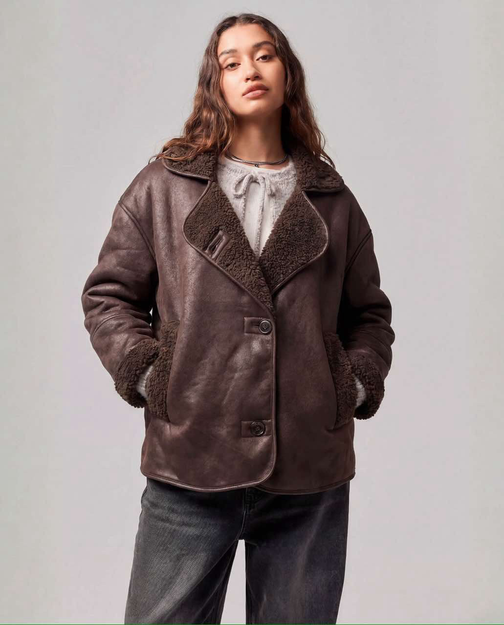 Reversible Teddy Barn Jacket – Chocolate