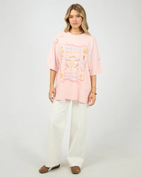 Aloha Howdy Oversized Tee - Pale Pink