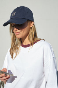 Pip Everyday Cap - Navy/Ecru Stitch