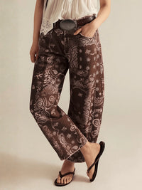 Bandana Barrel Jeans - Brown
