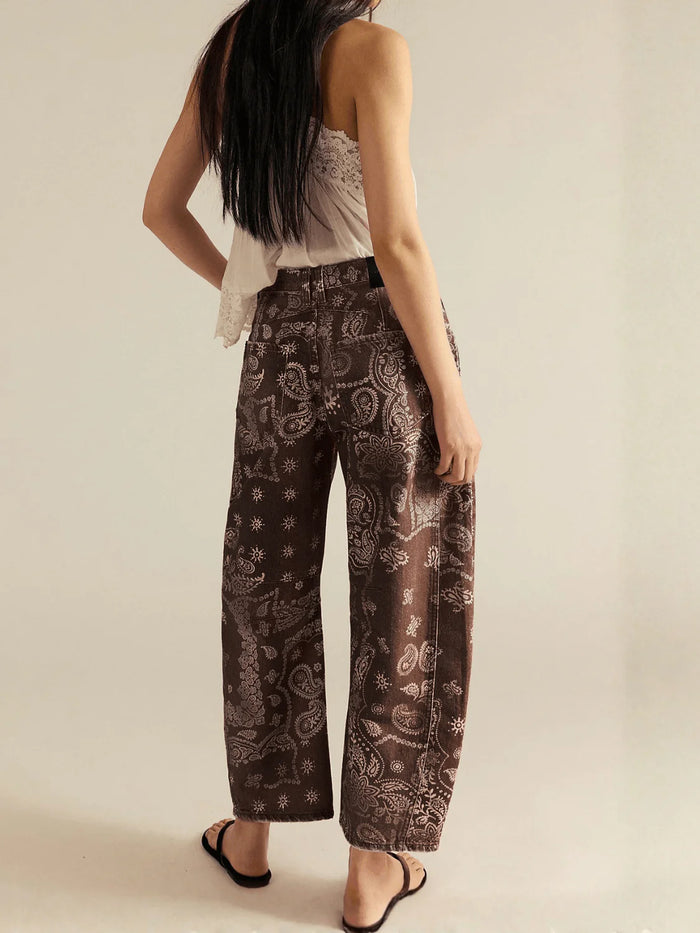 Bandana Barrel Jeans - Brown