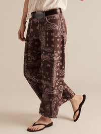Bandana Barrel Jeans - Brown